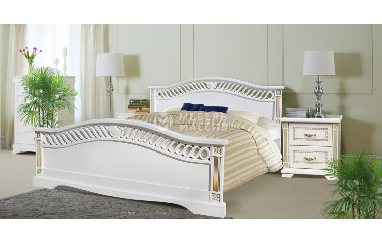 Кровать Милена (сосна, резьба береза)